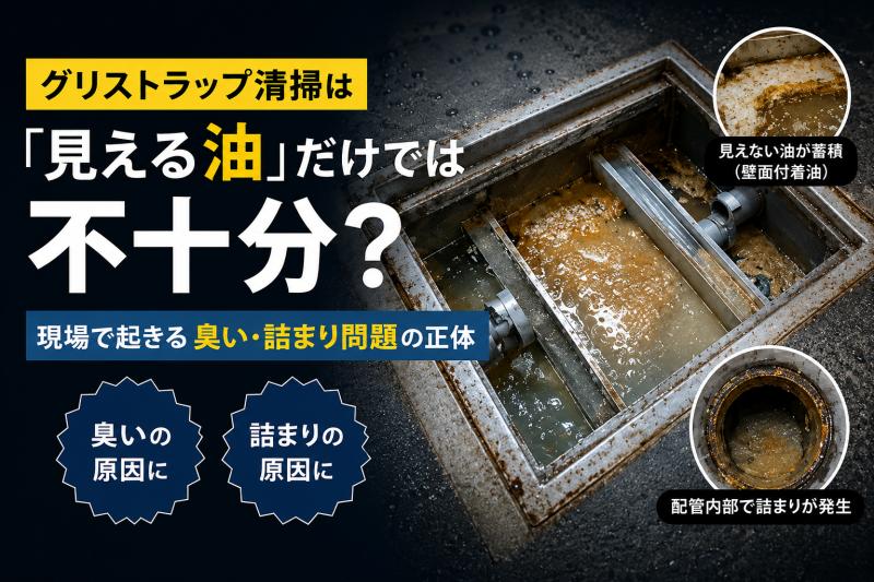 グリストラップ清掃は「見える油」だけでは不十分？ 現場で起きる臭い・詰まり問題の正体
